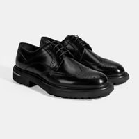 Erkek Siyah Bağcıklı Klasik Deri Ayakkabı