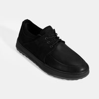 Erkek Siyah Bağcıklı Nubuk Deri Günlük Ayakkabı