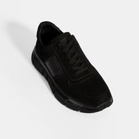 Erkek Siyah Bağcıklı Nubuk Deri Spor Ayakkabı