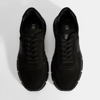 Erkek Siyah Bağcıklı Nubuk Deri Spor Ayakkabı