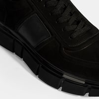 Erkek Siyah Bağcıklı Nubuk Deri Spor Ayakkabı