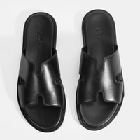 Erkek Siyah Deri Terlik