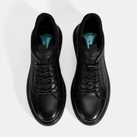 Erkek Siyah DesaComfort Bağcıklı Deri Günlük Ayakkabı