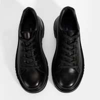 Erkek Siyah DesaComfort Bağcıklı Deri Günlük Ayakkabı