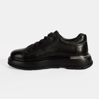 Erkek Siyah DesaComfort Bağcıklı Deri Günlük Ayakkabı