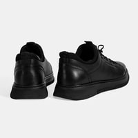 Erkek Siyah DesaComfort Bağcıklı Deri Günlük Ayakkabı