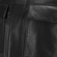 Erkek Siyah Gömlek Yaka Deri Ceket