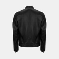 Erkek Siyah Hakim Yakalı Deri Ceket