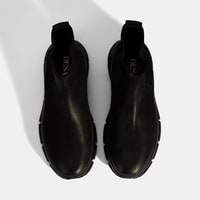 Erkek Siyah Lastik Detaylı Nubuk Deri Bot