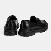 Erkek Siyah Metal Toka Detaylı Deri Loafer