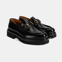 Erkek Siyah Metal Toka Detaylı Deri Loafer