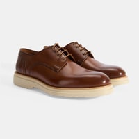 Erkek Taba Bağcıklı Deri Günlük Ayakkabı