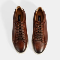 Erkek Taba Bağcıklı Günlük Deri Ayakkabı