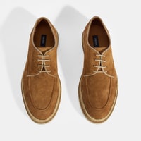 Erkek Taba Örgü Detaylı Bağcıklı Günlük Ayakkabı