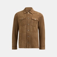 Erkek Taba Uzun Kollu Gömlek Yaka Süet Ceket