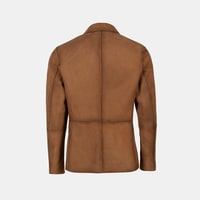 Erkek Taba Yakalı Süet Deri Blazer Ceket