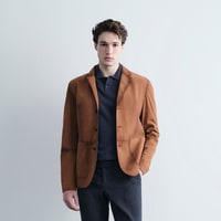 Erkek Taba Yakalı Süet Deri Blazer Ceket