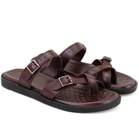 Essence Kahve Erkek Ayarlanabilir Tokalı Deri Terlik