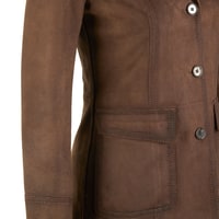 Evangel Kahve Kadın Süet Blazer Ceket