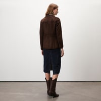 Evangel Kahve Kadın Süet Blazer Ceket