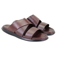 Evelin Kahve Erkek Deri Terlik