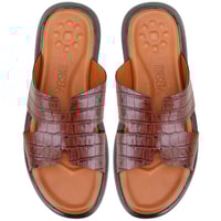 Fabiola Taba Erkek Kroko Baskılı Deri Terlik