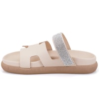 Fanetta Bej Kadın DesaComfort Tabanlı Deri Terlik