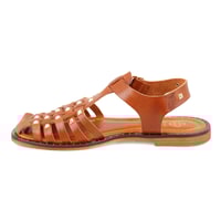 Firida Taba Kadın Ayarlanabilir Tokalı Deri Sandalet