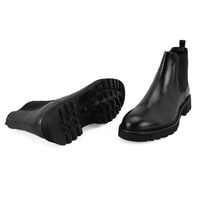 Gage Siyah Erkek Lastikli Deri Chelsea Bot