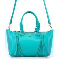 Garten Turkuaz Kadın Deri El Çantası