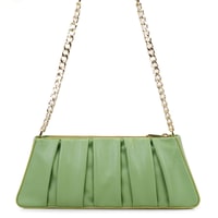 Geranie Yeşil Kadın Zincir Detaylı Deri Omuz Çantası