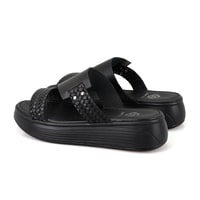 Gretta Siyah Kadın Dolgu Topuklu Deri Terlik