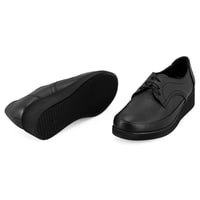 Hailee Siyah Kadın DesaComfort Dolgu Topuklu Deri Günlük Ayakkabı