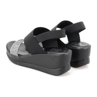 Haille Siyah Kadın Dolgu Topuklu Sandalet