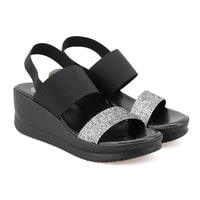 Haille Siyah Kadın Dolgu Topuklu Sandalet