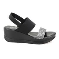 Haille Siyah Kadın Dolgu Topuklu Sandalet