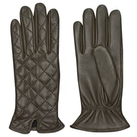 Haki Kadın Kapitone Deri Eldiven