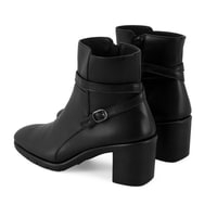 Hallie Siyah Kadın DesaComfort Topuklu Deri Bot