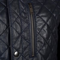 (Hatalı Görsel)Erkek Koyu Kahve Kapitone Deri Ceket