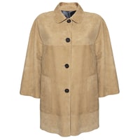 Hiba Kadın Oversize Çift Taraflı Deri Pardösü