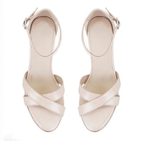 Hillary Bej Kadın Ayarlanabilir Tokalı Topuklu DesaComfort Deri Sandalet