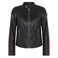 Ilaria Lacivert Kadın Deri Ceket