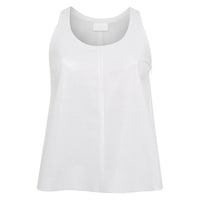 Itala Beyaz Kadın Yuvarlak Yakalı Perforeli Deri Bluz