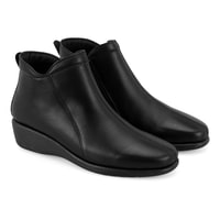 Jalyn Siyah Kadın DesaComfort Fermuarlı Deri Bot