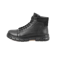 Johnny Siyah Erkek Fermuarlı Deri Bot