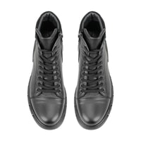 Johnny Siyah Erkek Fermuarlı Deri Bot