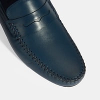Jovian Lacivert Erkek Deri Slip-On Loafer