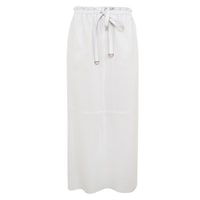 Juliet Beyaz Kadın Perforeli Deri Etek