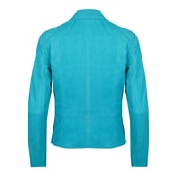 Juliette Turkuaz Kadın Süet Deri Ceket