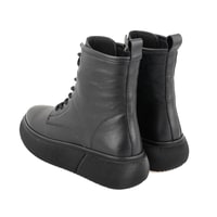 Juno Siyah Kadın Fermuarlı Deri Bot